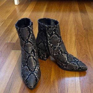 Madden Girl Snakeskin Patterned Ankle Boots